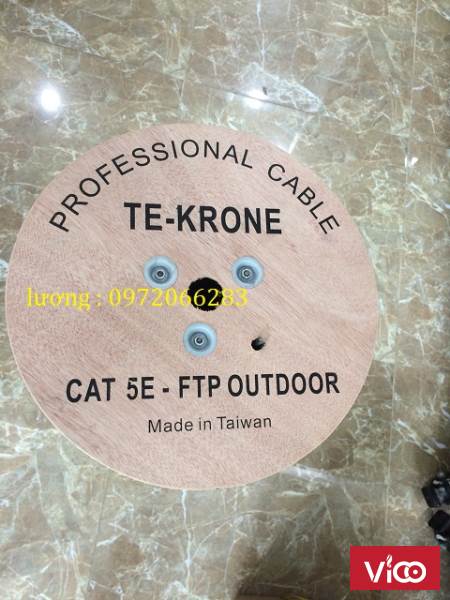 Cáp mạng TEKRONE Cat5E CAA(Hợp kim) ngoài trời có sợi thép cường lực