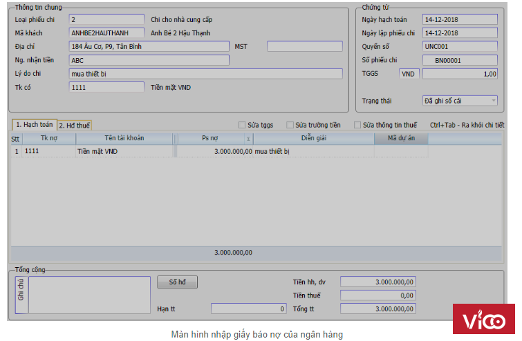 Download giấy báo nợ của ngân hàng