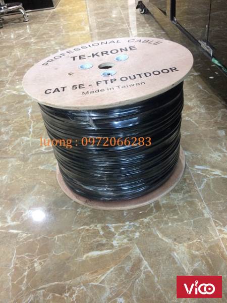 Cáp mạng TEKRONE Cat5E Copper(đồng) ngoài trời có sợi thép cường lực