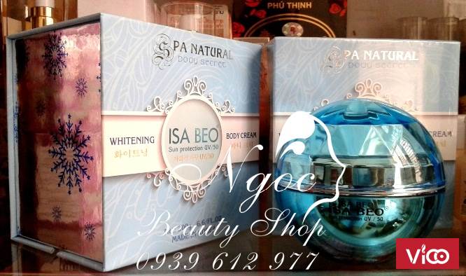 Kem dược trắng da cơ thể ISA BEO Whitening Body Cream Sun Protection UV/50.