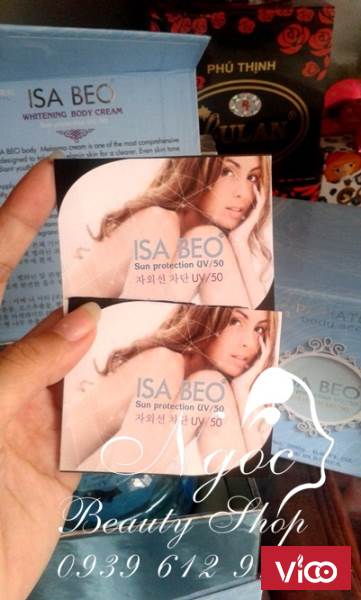 Kem dược trắng da cơ thể ISA BEO Whitening Body Cream Sun Protection UV/50.