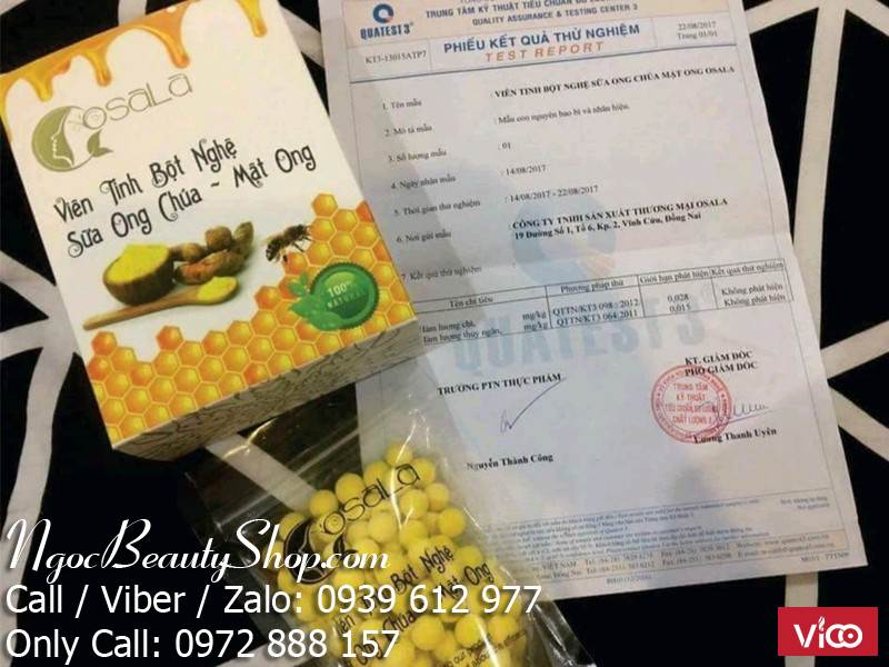 Viên tinh bột nghệ, sữa ong chúa, mật ong OSALA