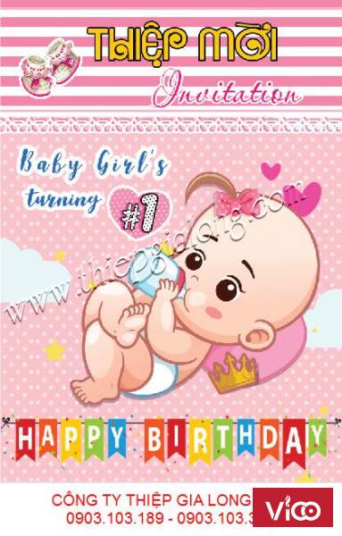 Thiệp thôi nôi có sẵn giá rẻ