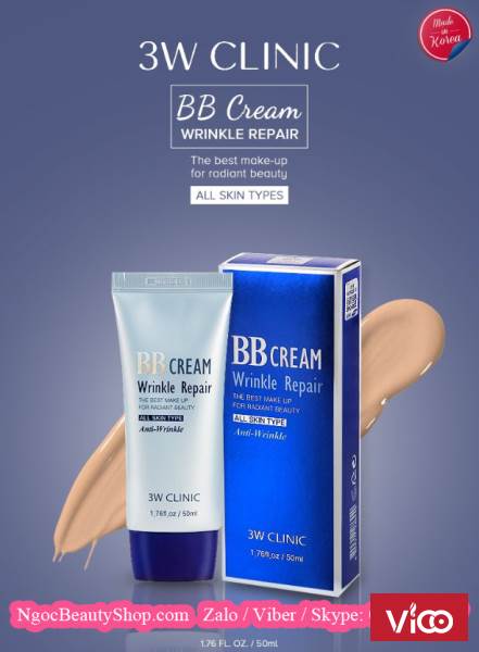 Kem Trang Điểm Chống Nhăn 3W Clinic Wrinkle Repair 50ml