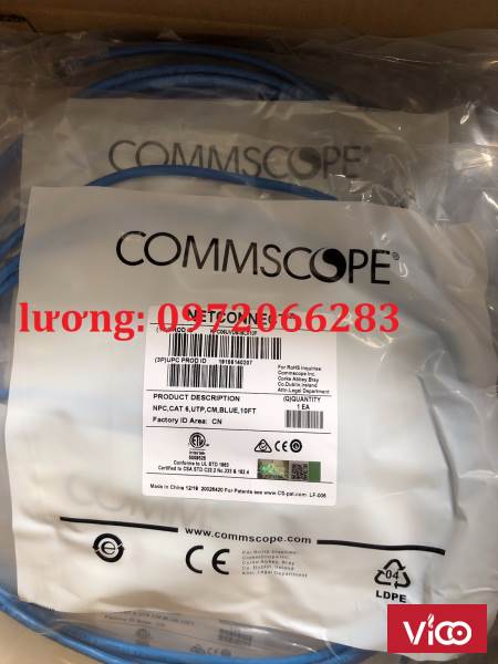 Dây nhảy patch cord AMP Cat6 10FT Blue (NPC06UVDBBL010F)