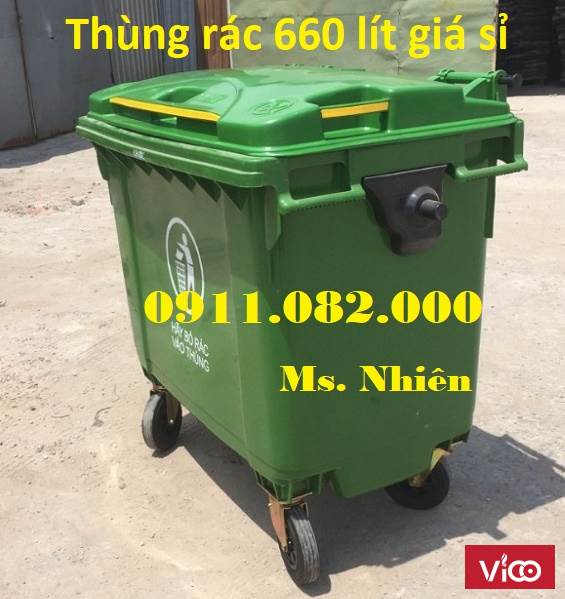 Thùng rác 660 lít nhựa hdpe giá rẻ tại cần thơ call 0911.082.000