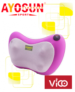 Gối massage dành cho ô tô 4 bi massage hồng ngoại linh hoạt chính hãng Ayosun Hàn Quốc