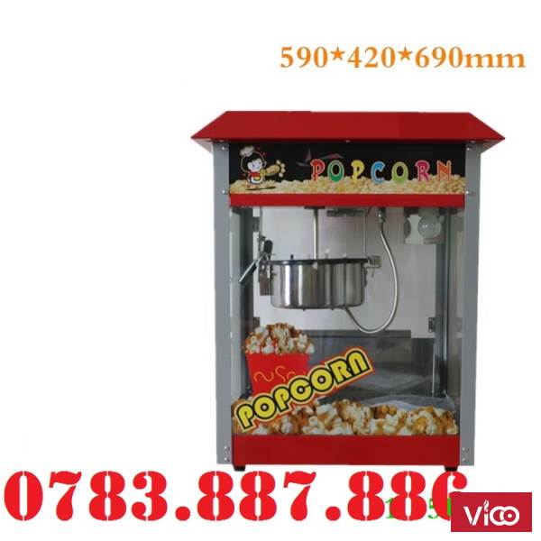 Máy làm bắp rang bơ điện tủ kính sang trọng