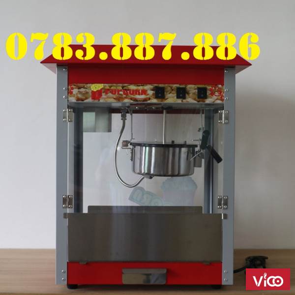 Máy làm bắp rang bơ điện tủ kính sang trọng