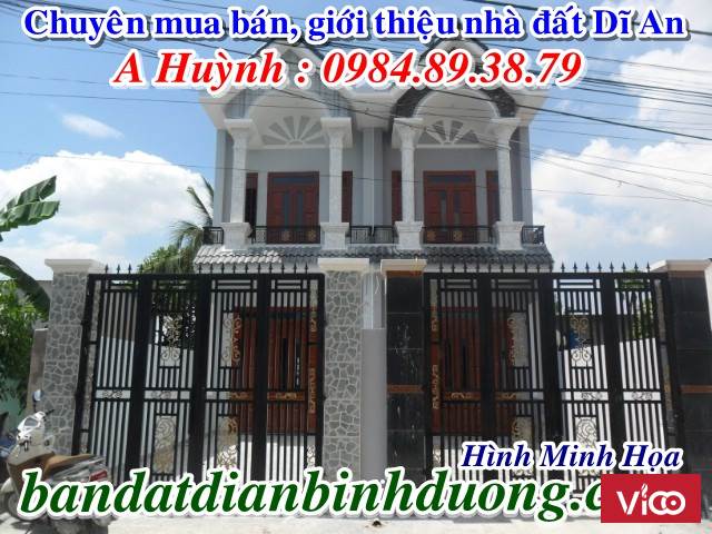 Bán Nhà Liền Kề TTHC Dĩ An, 1 Lầu 1 Trệt, Đường Nhựa 6m, Sân Xe Hơi 0984893879