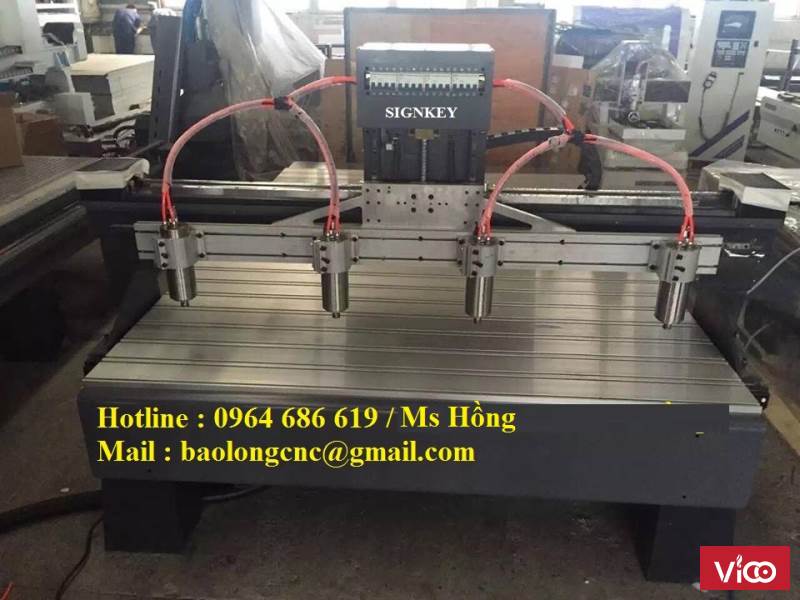 Máy cnc đục gỗ 4 đầu, máy đục gỗ vi tính 4 đầu giá rẻ nhất HCM