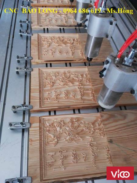 Máy cnc đục gỗ 4 đầu, máy đục gỗ vi tính 4 đầu giá rẻ nhất HCM
