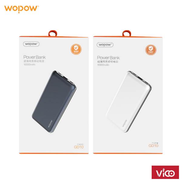 Pin Dự Phòng Wopow 10000mAh Siêu Mỏng Tích Hợp Sạc Nhanh 2.0 GD10