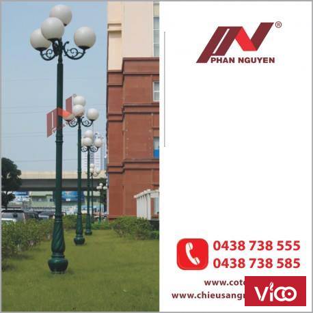 Cột đèn sân vườn Banian DC 07 đế gang tay chùm CH04 5 bóng