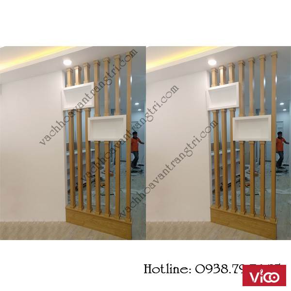 Nội thất phòng khách đẹp nhờ trang trí từ mẫu thanh lam gỗ