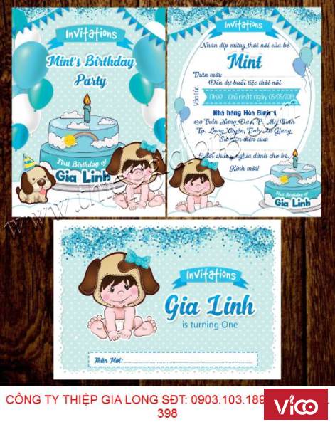 Thiệp thôi nôi nôi chủ đề năm sinh của bé 2019