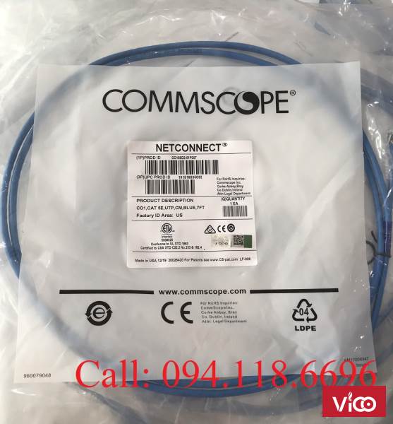 Patch Cord Commscope Cat5e 2.1m mã 18592397
