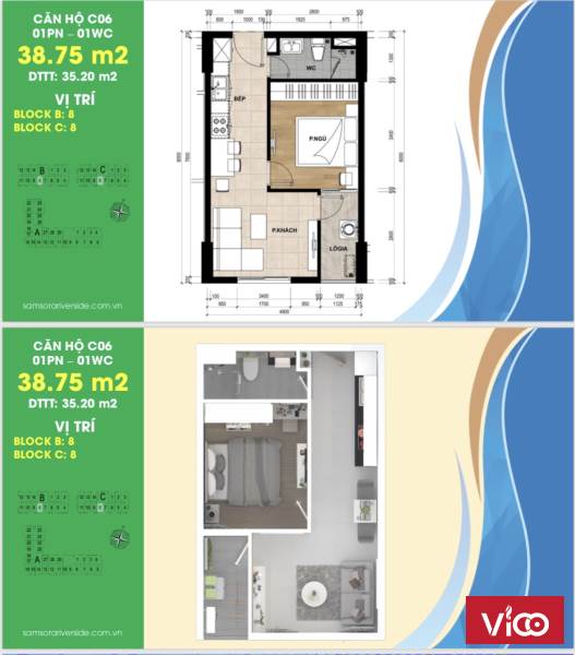 Căn hộ 38m2 1Pn giá 765r ngay ngã 3 tân vạn dĩ an bình dương Samsora riverside