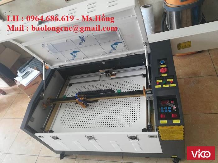 Máy laser 6040 cắt gỗ mica, máy laser khắc dấu cao su giá rẻ