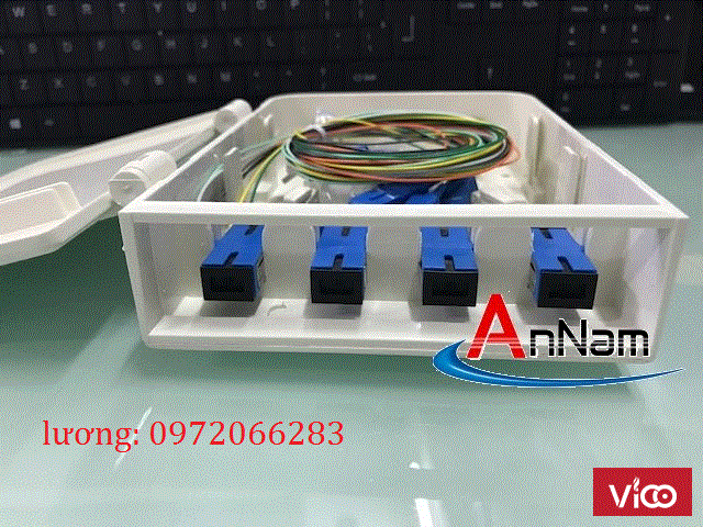 Hộp phối quang ODF 4Fo ngoài trời vỏ nhựa đầy đủ phụ kiện