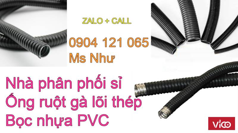 Chuyên ống ruột gà lõi thép bọc nhựa pvc, đại lý giá sỉ