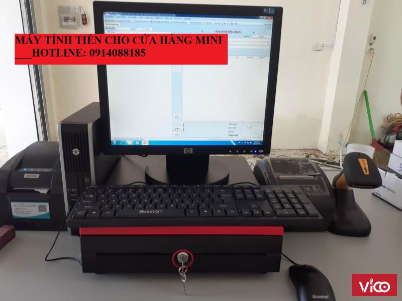 Trọn bộ máy tính tiền giá re cho shop quần áo, giày dép ở Cà Mau