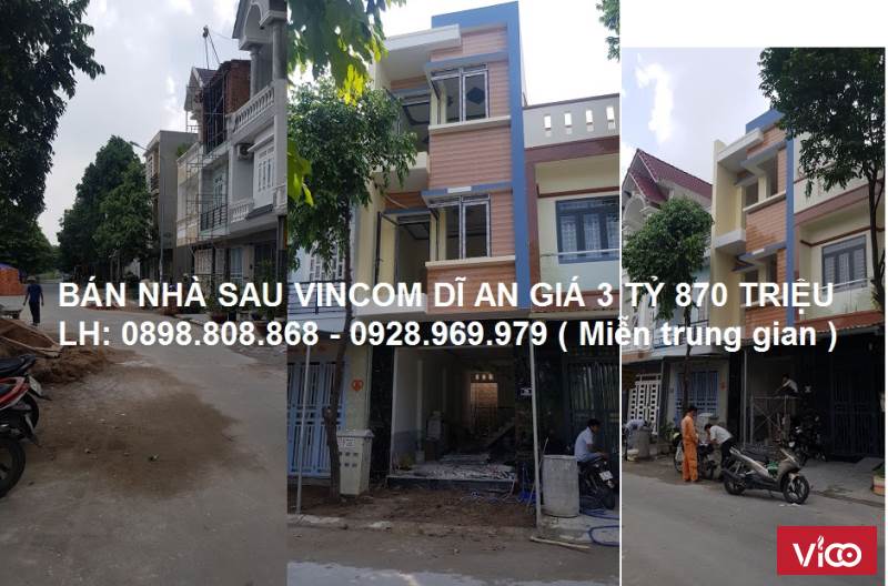 Nhà SHR 60m2 Dĩ An Bình Dương xây 3 tầng gần Vincom giá rẻ
