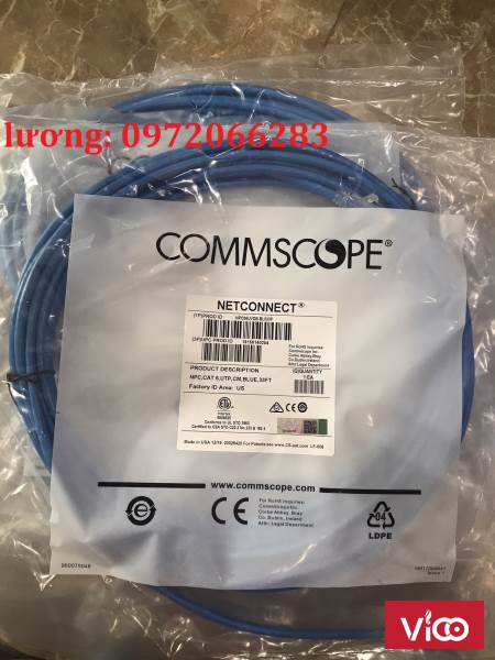 Dây nhảy patch cord 10m Cat6 Blue (NPC06UVDBBL035F) commscope