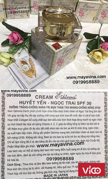 Kem oshirma Huyết yến Ngọc Trai trị mụn nám, tàn nhang,chống lão hÓA