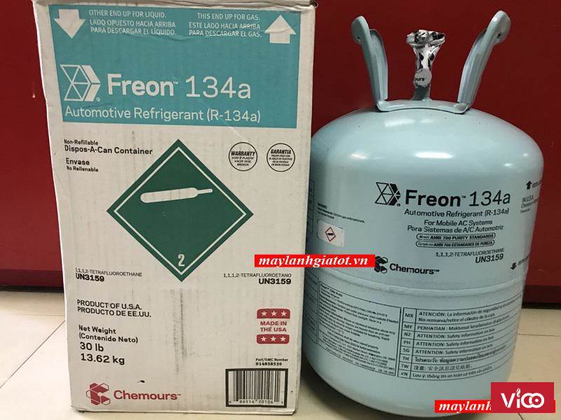 Đại lý phân phối gas lạnh Chemours Freon R134 TQ 13.6kg
