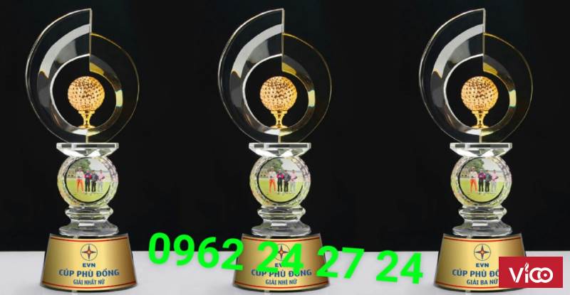bán cúp thể thao uy tín, công ty chuyên cung cấp cúp golf bằng pha lê, cúp đồng giá rẻ