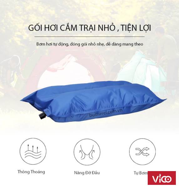 Gối hơi cắm trại gấp gọn BB7512