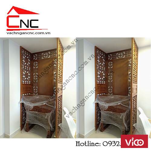 Báo giá vách ngăn phòng thờ và phòng khách gỗ tốt nhất