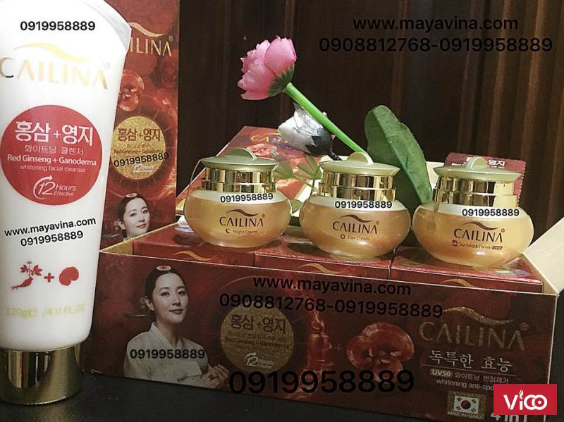 Cailina Bộ 4 Sản Phẩm Chăm Sóc Da Tinh Chất Linh Chi