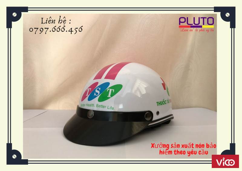 LÀM NÓN BẢO HIỂM IN LOGO QUẢNG CÁO