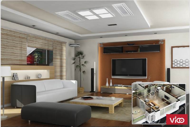 Máy lạnh giấu trần nối ống gió nhỏ gọn Phù hợp với các trần nhà hẹp.