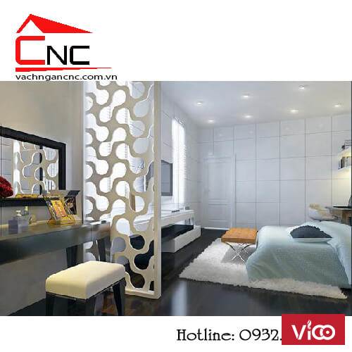 Phòng ngủ Nơi làm đẹp nội thất với vách ngăn bằng gỗ