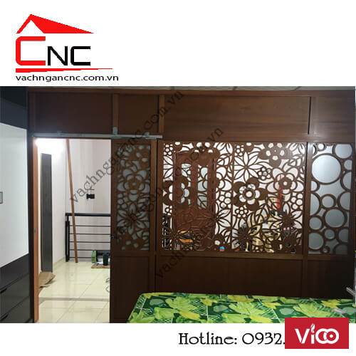Phòng ngủ Nơi làm đẹp nội thất với vách ngăn bằng gỗ