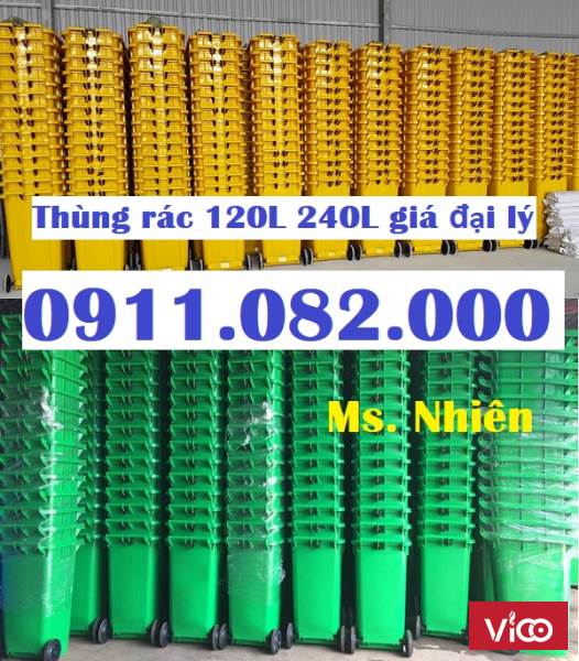 Thùng rác 240 lít giá rẻ lh 0911.082.000 Ms Nhiên