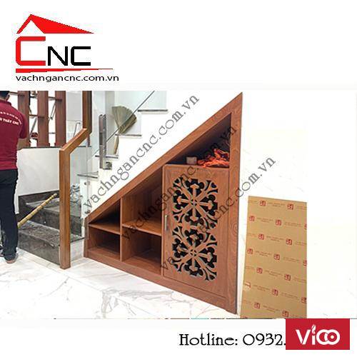 Bố trí, thiết kế nội thất cầu thang với mẫu vách ngăn đẹp