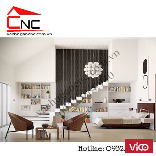 Bố trí, thiết kế nội thất cầu thang với mẫu vách ngăn đẹp