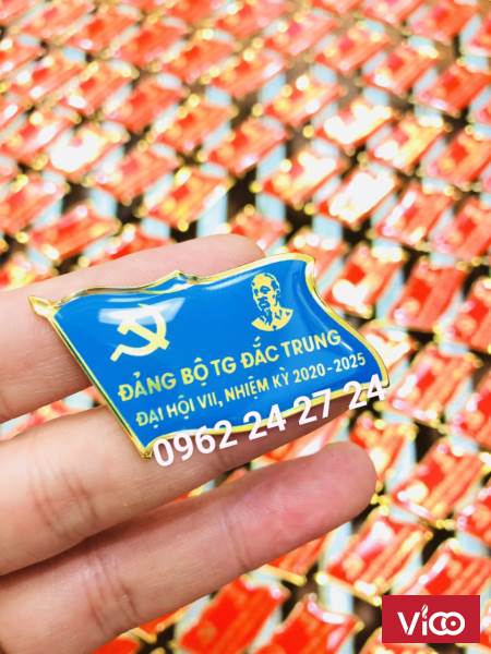nhận chế tác huy hiệu theo yêu cầu, nhận in huy hiệu theo yêu cầu, sản xuất huy hiệu đảng