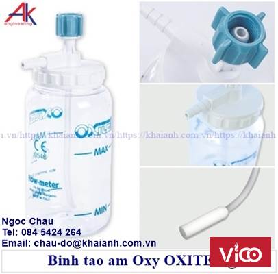 Bình tạo ẩm sủi bọt dùng một lần OXITER