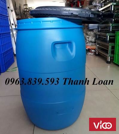 Phuy 50L Thùng phuy nhựa 50 lít có nắp đậy kín.