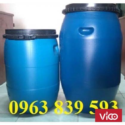 Phuy 50L Thùng phuy nhựa 50 lít có nắp đậy kín.