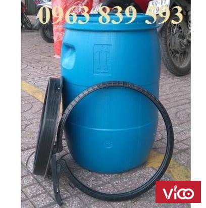 Phuy 50L Thùng phuy nhựa 50 lít có nắp đậy kín.