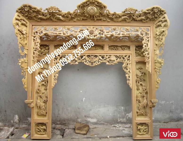 Mẫu cửa võng thờ gỗ đẹp cho tư gia, nhà thờ họ
