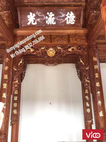 Mẫu cửa võng thờ gỗ đẹp cho tư gia, nhà thờ họ