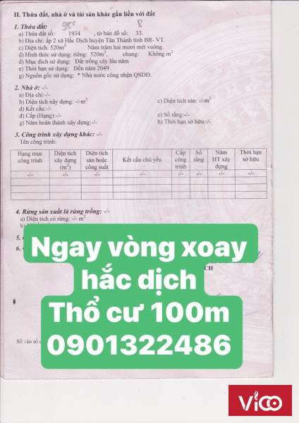 Bệnh nặng cần tiền bán gấp đất thị xã Phú Mỹ Bà Rịa Vũng Tàu