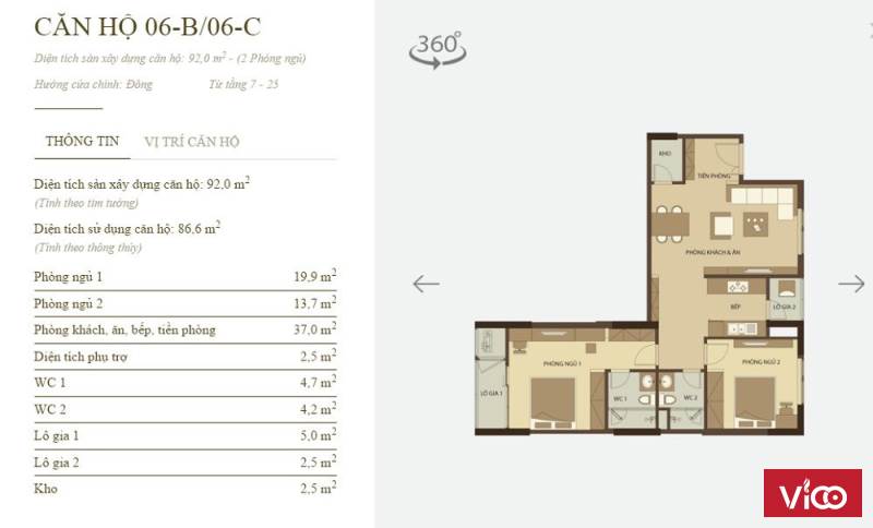 Cần bán căn hộ tại MandarinTân Mai diện tích 92m nhà 2 mặt thoáng